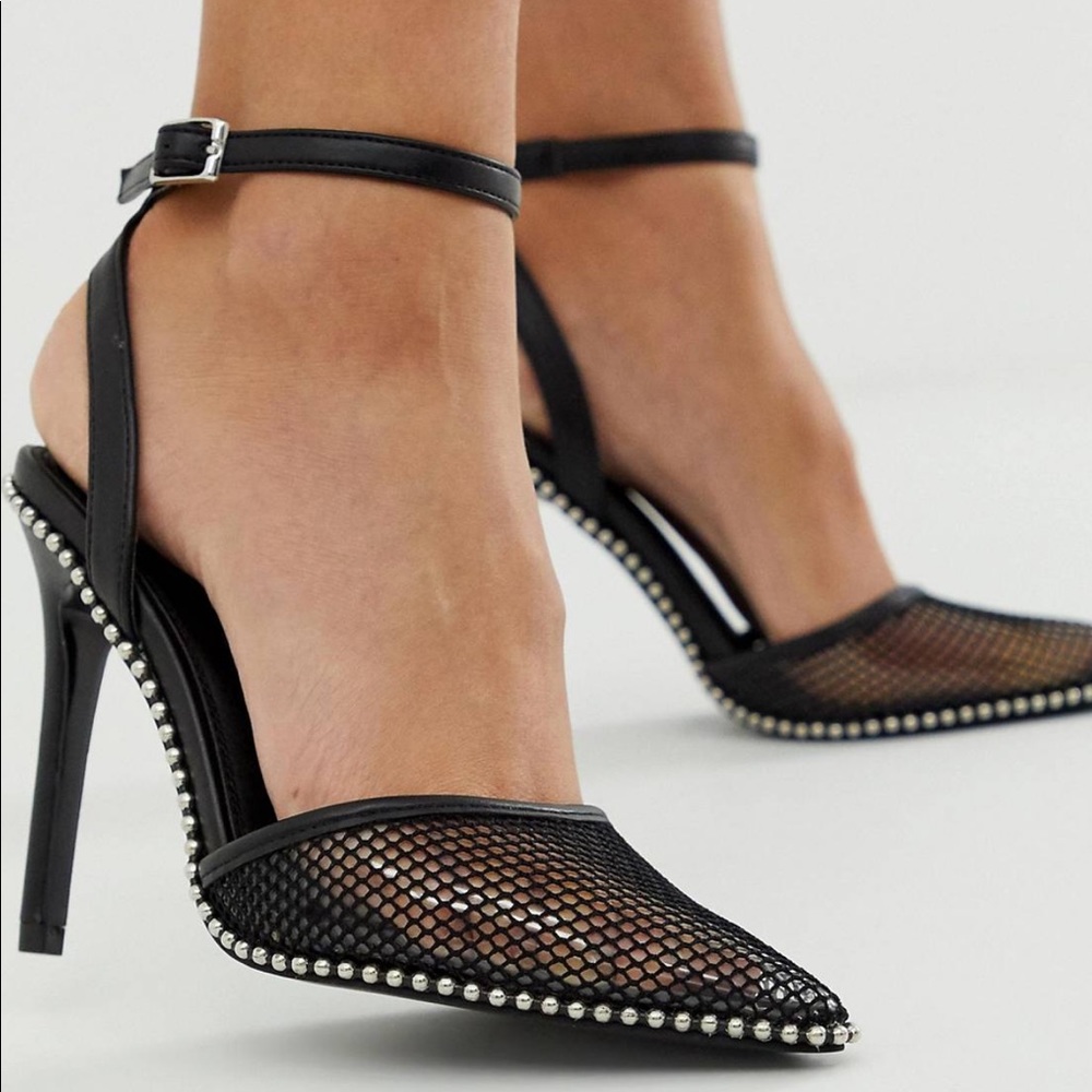 Asos Design pixie pointed high heels with studs